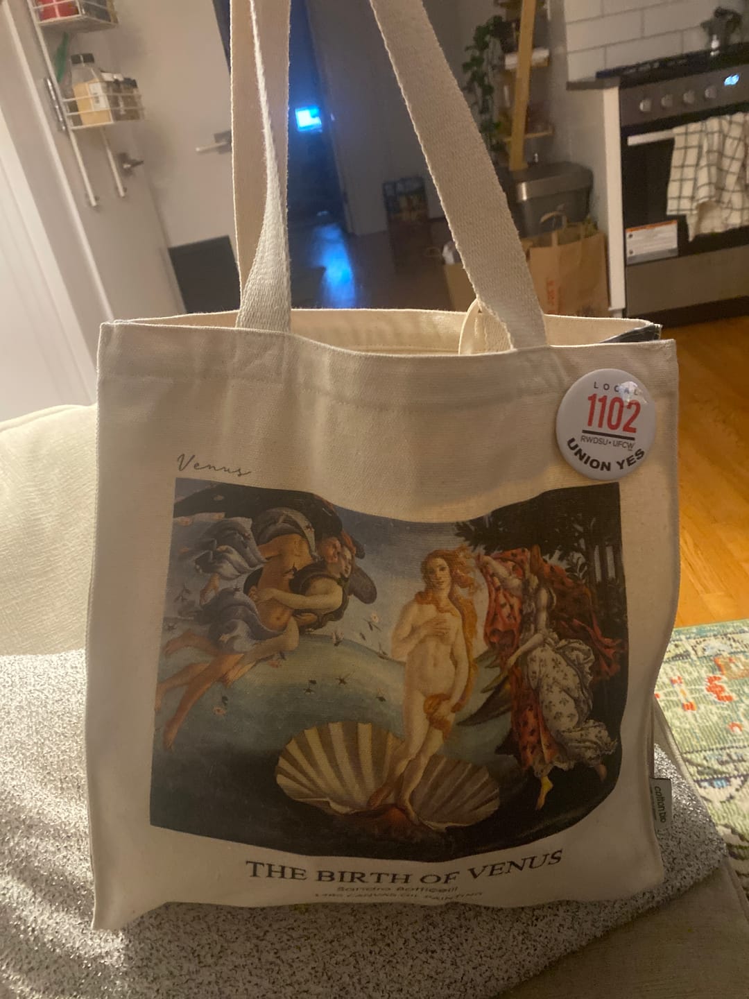 Customer photo review of Sandro Botticelli "The birth of Venus" - Tote Bag