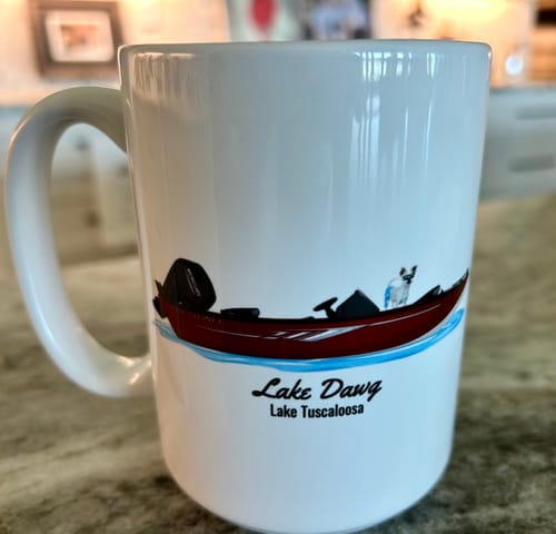 Customer photo review of Custom Boat Mugs