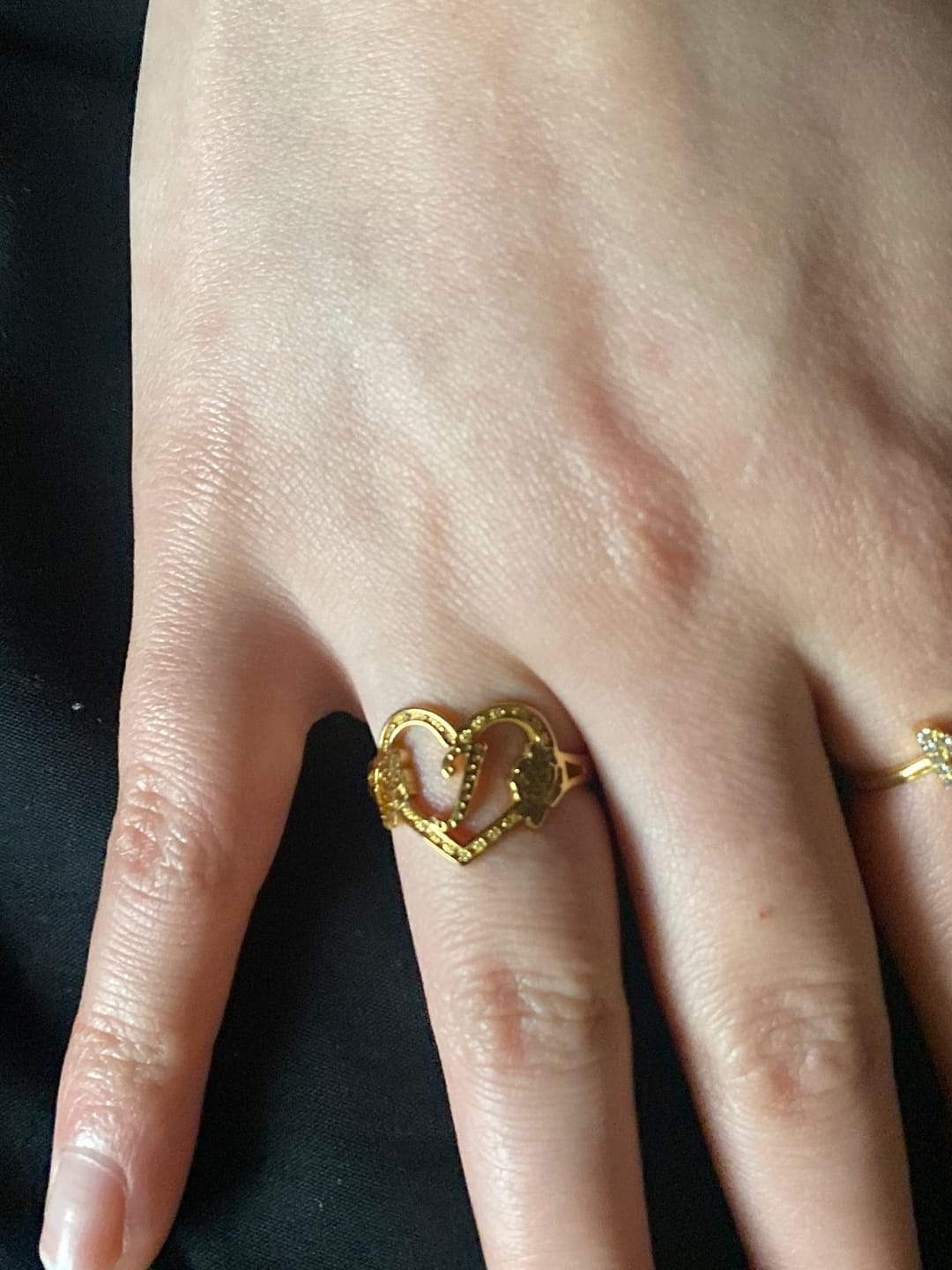 Customer photo review of Heart Initial Ring