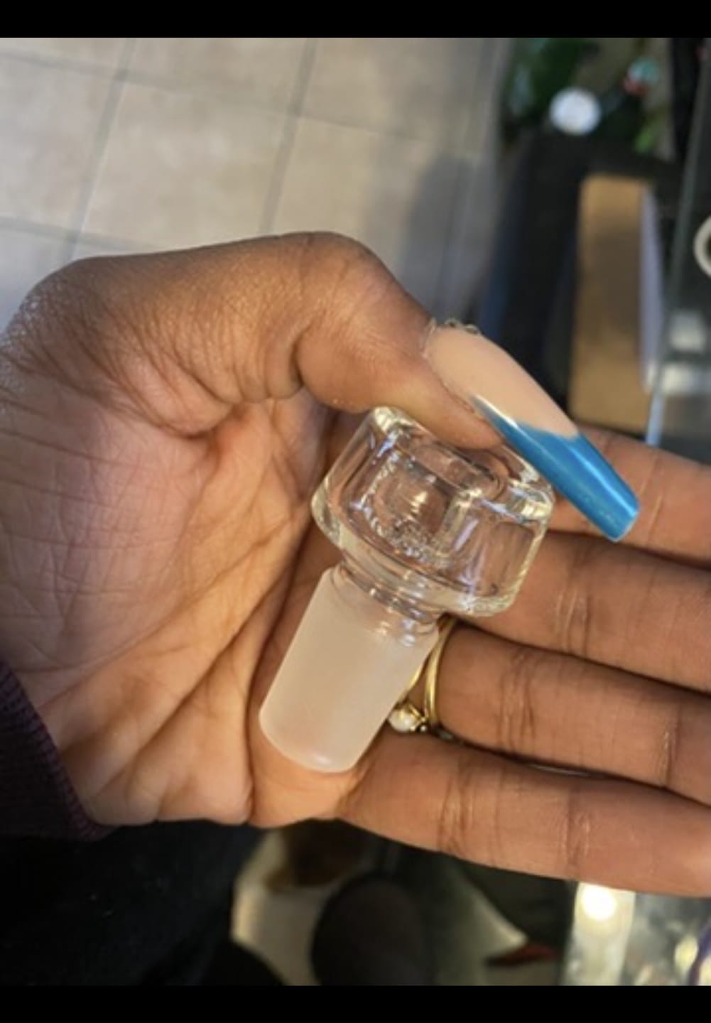 Customer photo review of 7 Hole Glass Screen Bowl