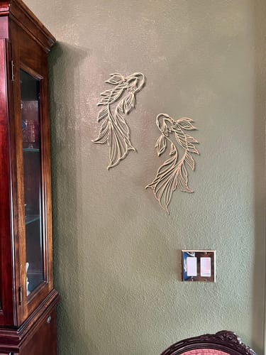 Customer photo review of Koi Fish Metal Wall Art