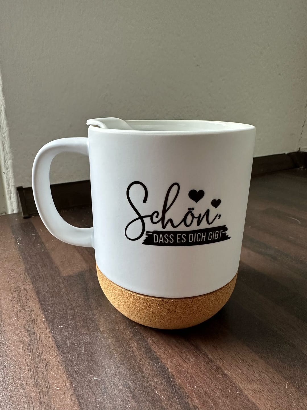 Customer photo review of Tasse mit Korksockel- Schön, dass es dich gibt