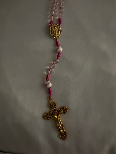 Customer photo review of FREE Miraculous Pink Cord Rosary