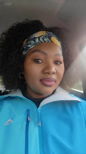 Customer photo review of Brazilian Headband Wig - Jerry Curl - 12"