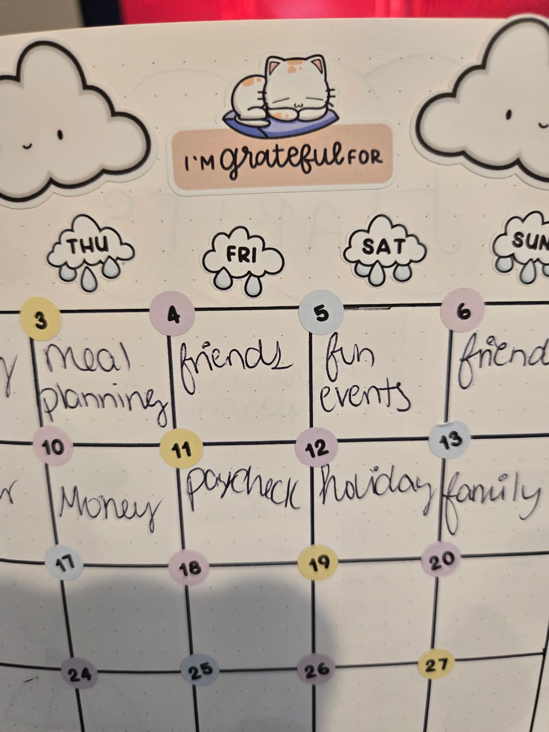 Customer photo review of Sticker Sheet - Gratitude Prompts Cozy Cat Theme