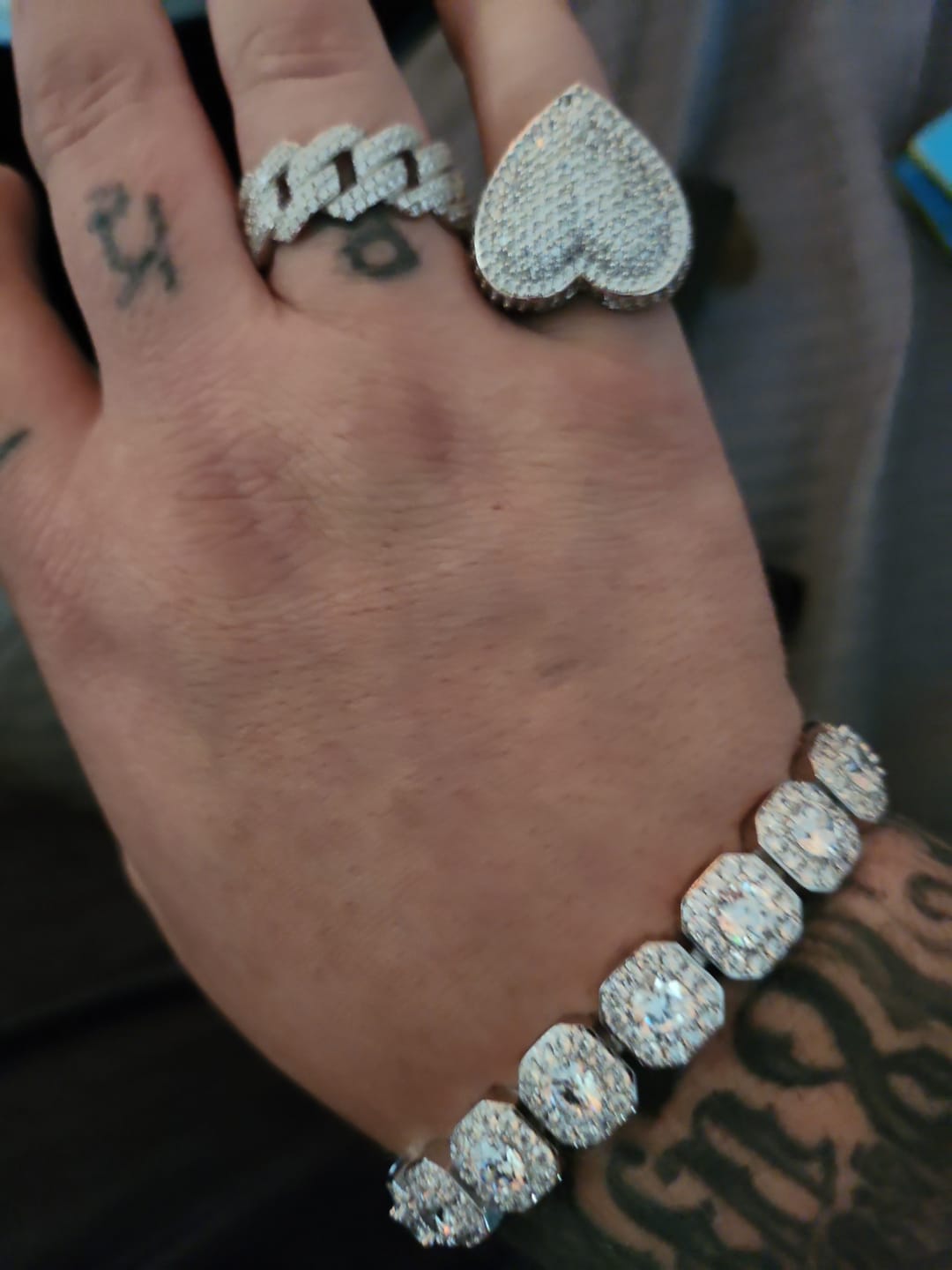 Customer photo review of Cuban Moissanite Ring - 925 Silver - D Colour - VVS1