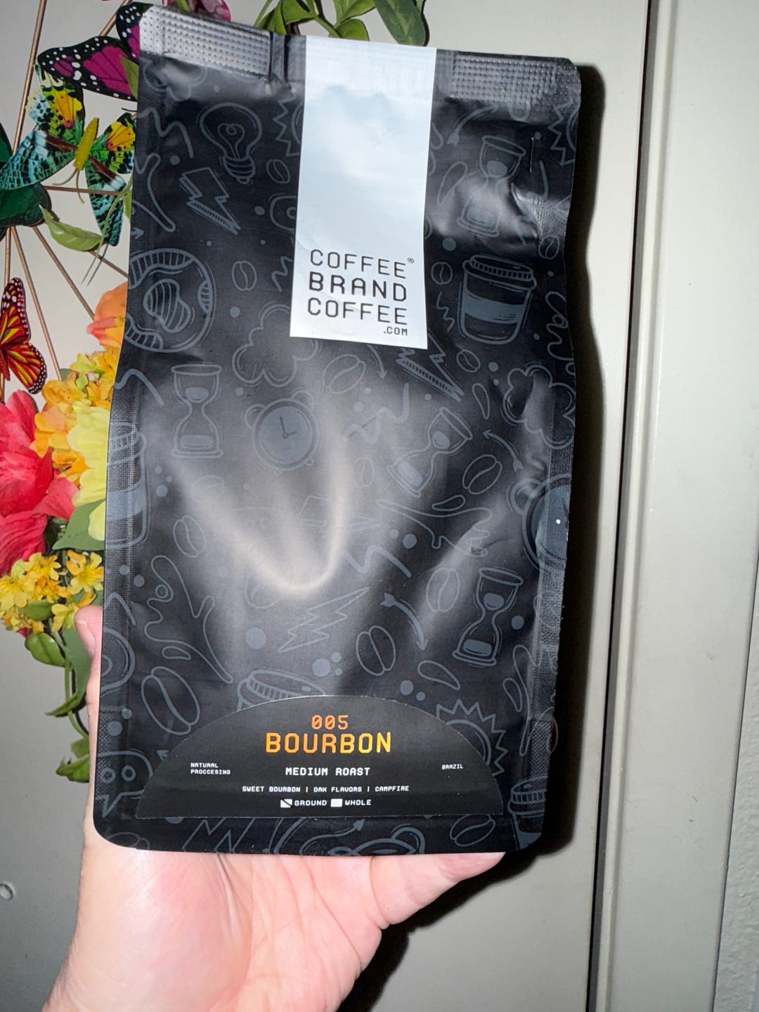 Customer photo review of Bourbon Flavored Coffee