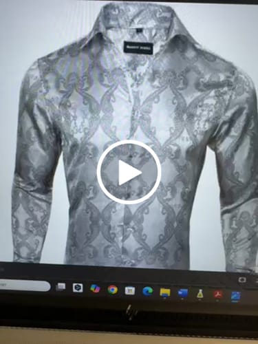 Customer video review of Barry.wang Men's Shirt Black Golden Floral Silk Floral Button Up Shirt