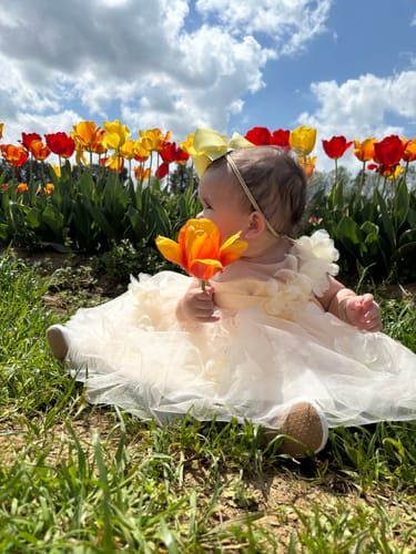 Customer photo review of Baby Girl Easter Dress Girl Summer Sleeveless Formal Princess Dress Toddler Prom Dress