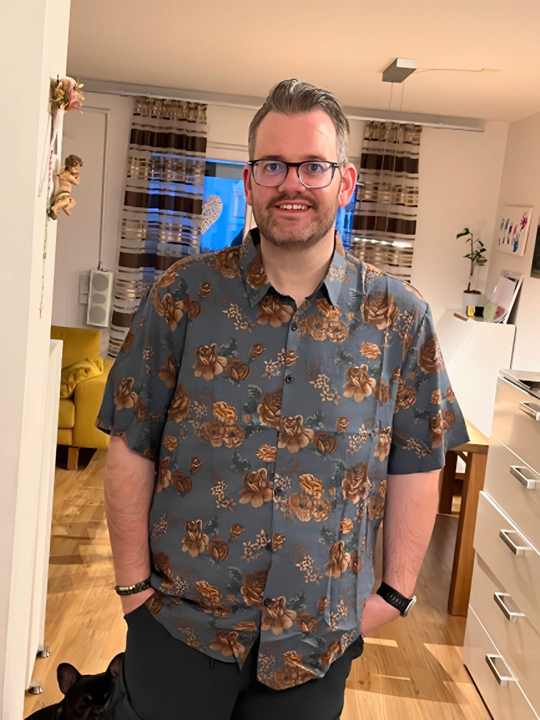 Customer photo review of Herren Retro Urlaub Kurzarm Hemd