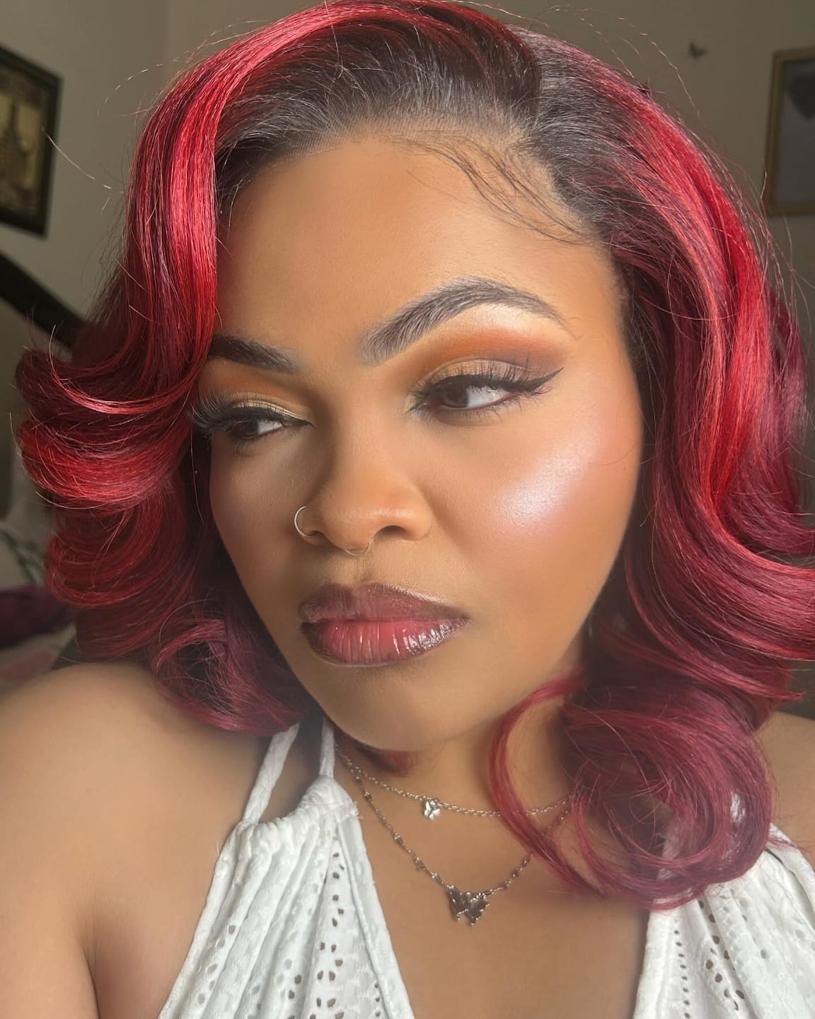 Customer photo review of Outre Glueless Human Hair Blend 5X5 HD LACE CLOSURE WIG - HHB - BODY WAVE 16"