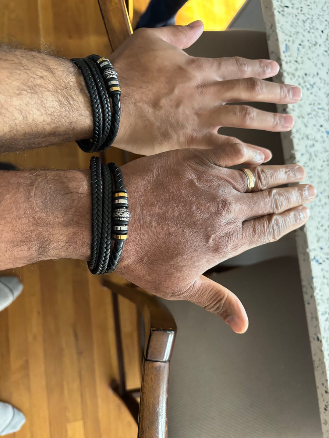 Customer photo review of To My Son | Love You Forever | Leather Braid Bracelet