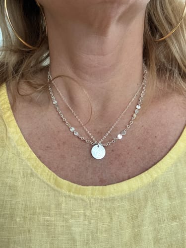 Customer photo review of THE HAMMERED COIN NECKLACE - SILVER