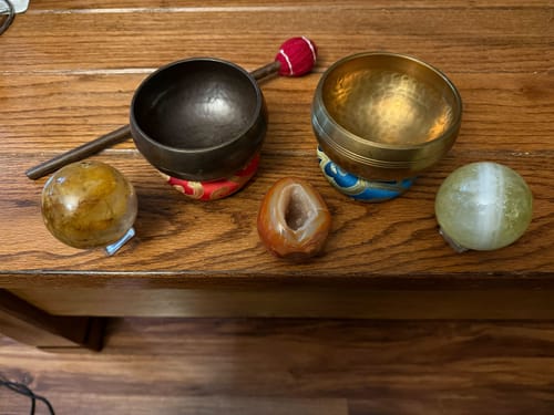 Customer photo review of Hand Hammered Himalayas Singing Bowl