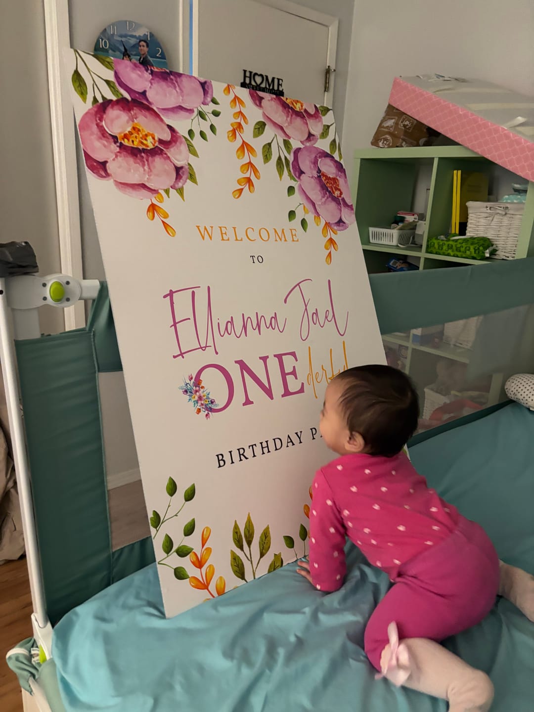 Customer photo review of Floral Welcome Sign Board For Birthday Party