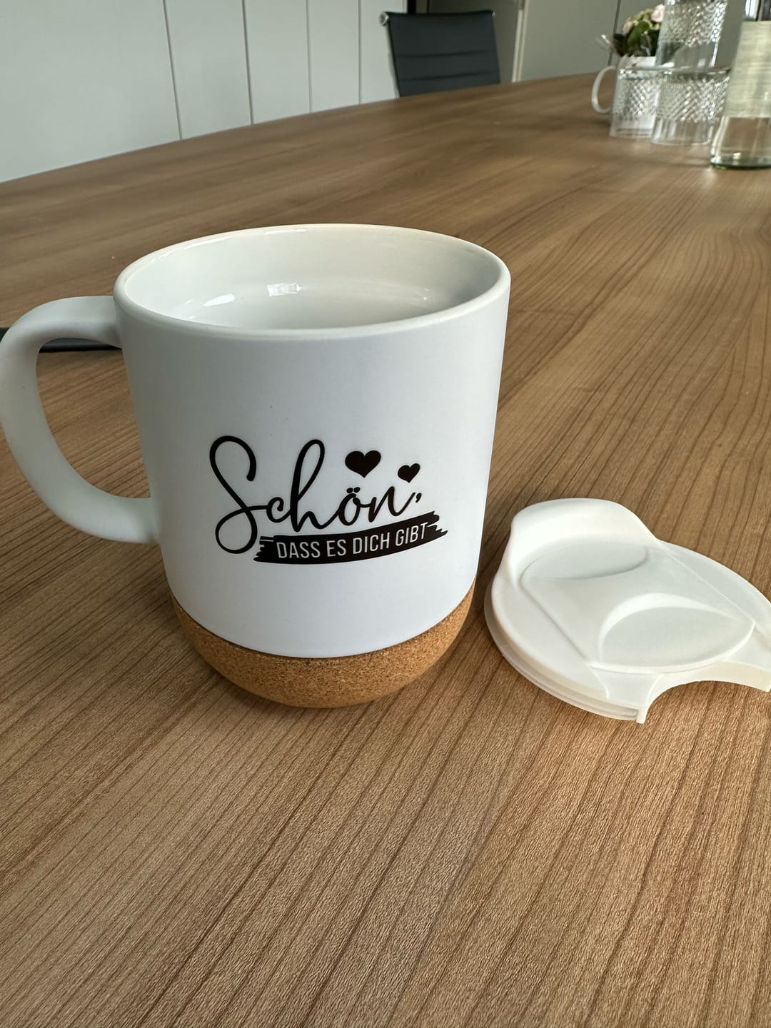 Customer photo review of Tasse mit Korksockel- Schön, dass es dich gibt