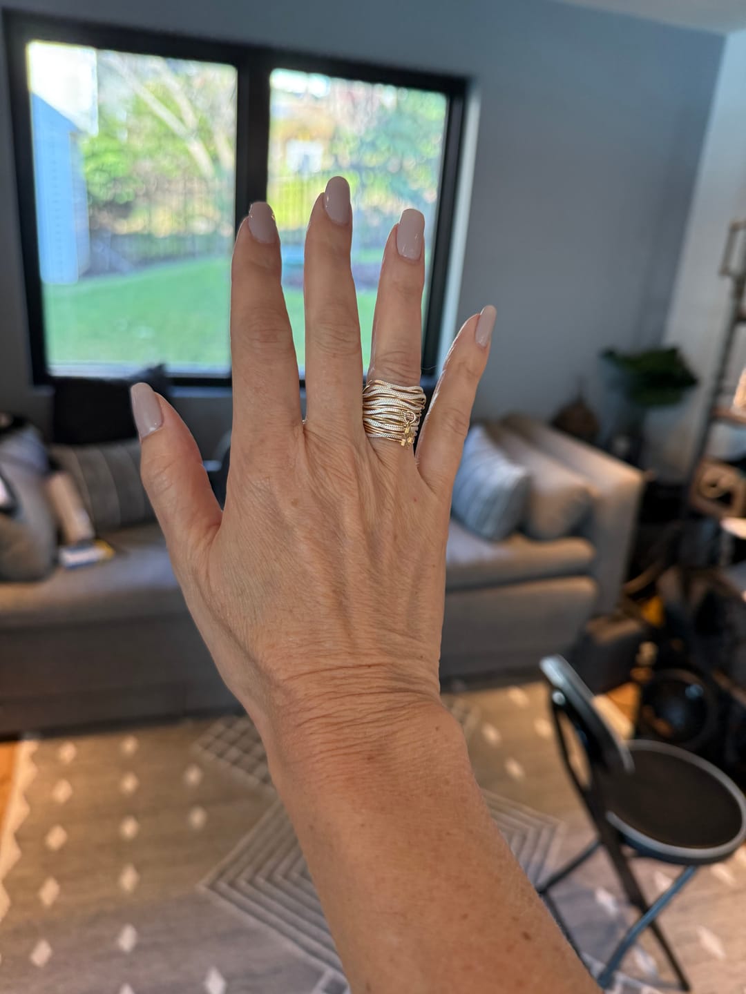 Customer photo review of Gold & Silver Wavy Ring with Star of David