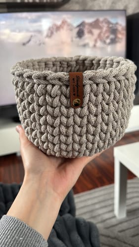 Customer photo review of Label-Set "Handgemacht mit Liebe" - Kunstleder Label für Häkelkörbe, Label aus Kunstleder - CS0048