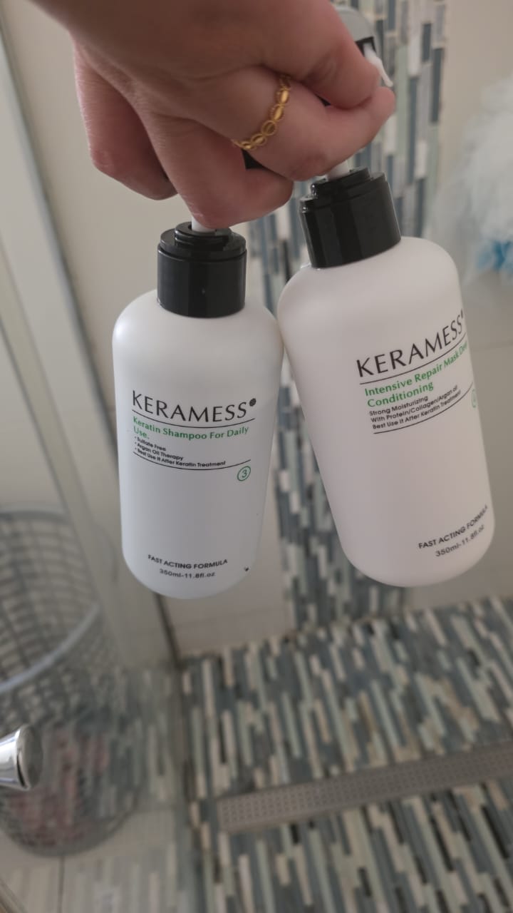 Customer photo review of Keramess Keratin Repair Mask Deep Conditioning 350ml