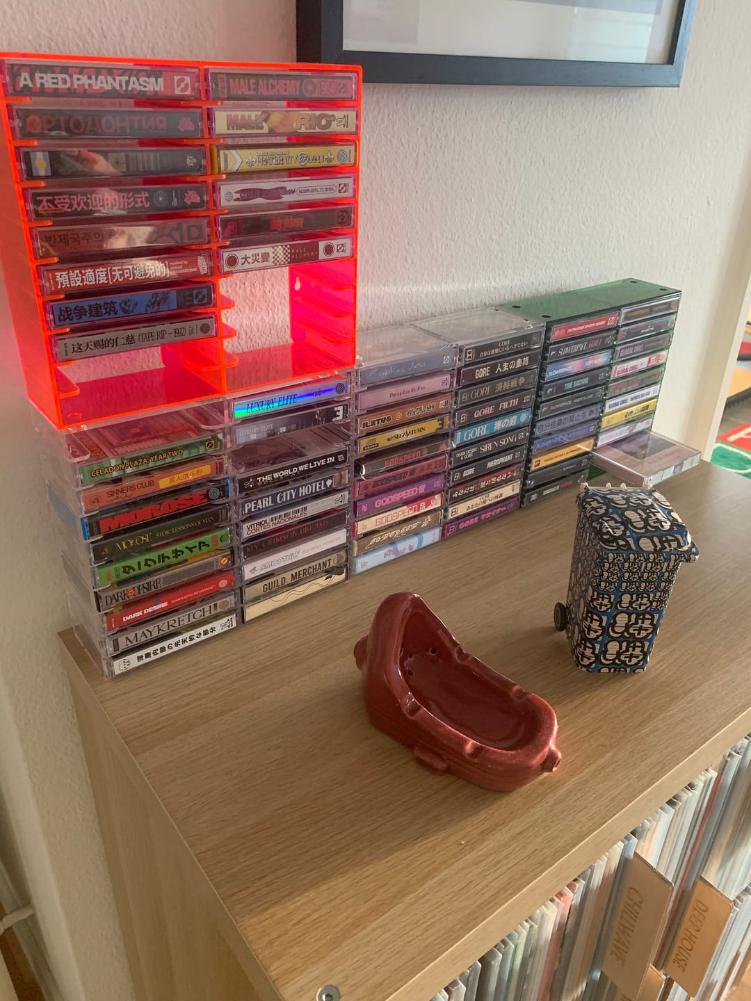Customer photo review of Acrylic Cassette Tape Storage Rack for 20 Cassettes
