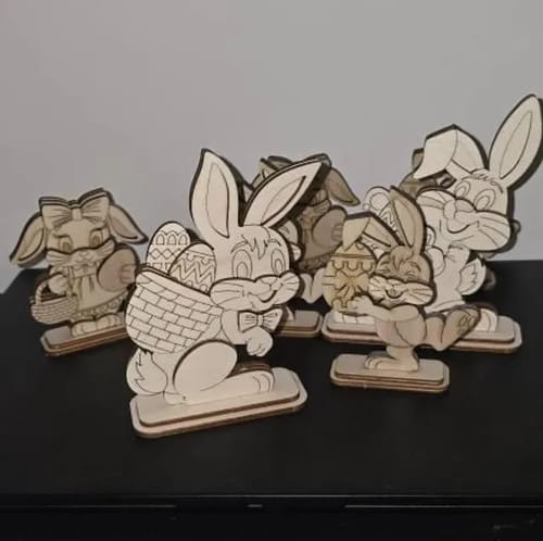 Customer photo review of Easter bunny standing table decoration 5 bundle laser cut svg file