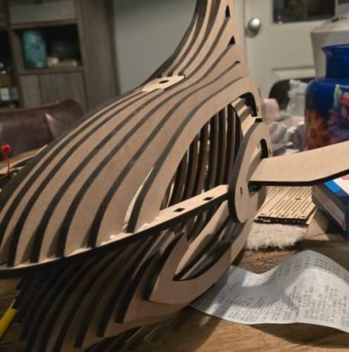 Customer photo review of Decorative whale lamp chandelier laser cut svg file