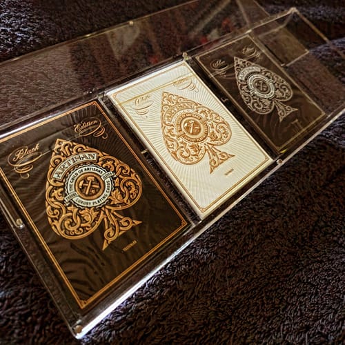 Customer photo review of CRYSTAL PLAYING CARDS DISPLAY CASE BY TCC