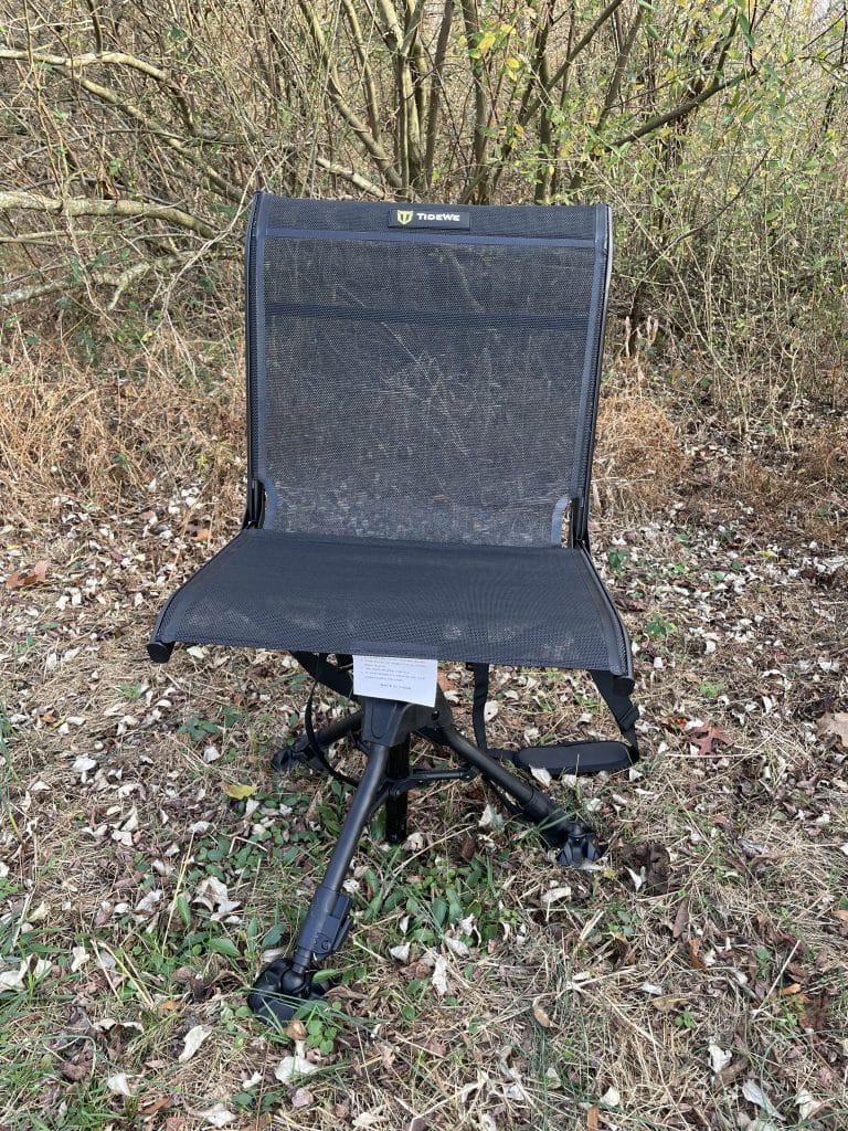 Customer photo review of TideWe Hunting Chair Adjustable Height 360°  Swivel Blind Chair With Armrests