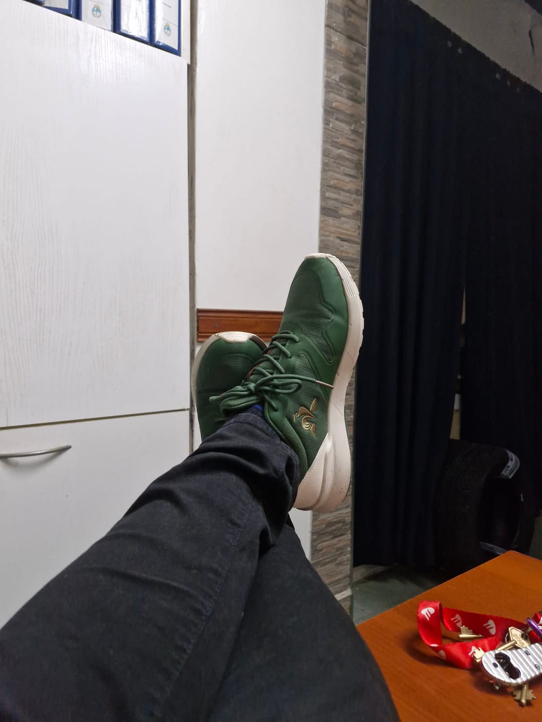 Customer photo review of Zapatillas Le Coq Sportif Omega X Sport Verde Marrón Crudo