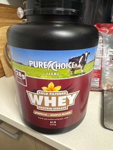 Customer photo review of Whey Protein Isolate with Organic Vanilla