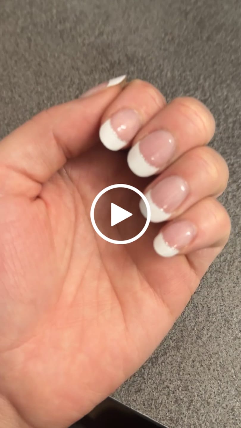 Customer video review of White French Tip Glitter DIY Semicured Gel Nail Sticker Kit