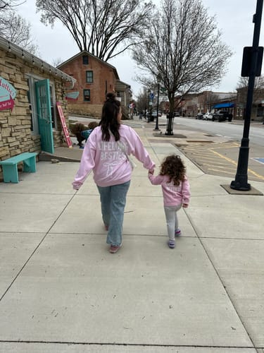 Customer photo review of Lifelong Bestie,  Mommy & Me Sweatshirts - Pink Trendy Sweatshirt