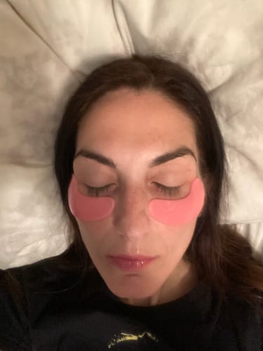 Customer photo review of Lift + Restore Collagen Eye Masks