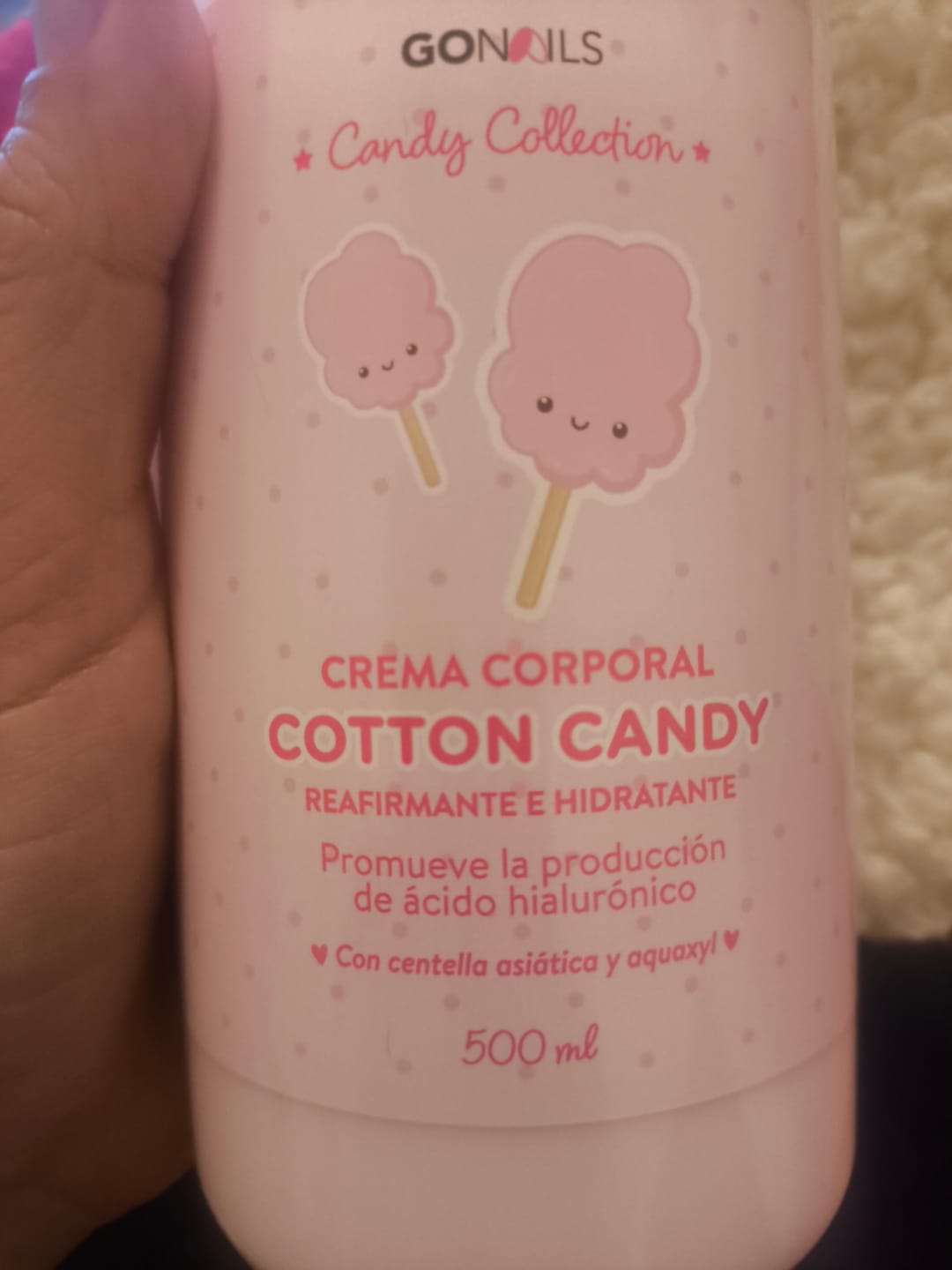 Customer photo review of Crema de Cuerpo Reafirmante e Hidratante Cotton Candy 500 ml