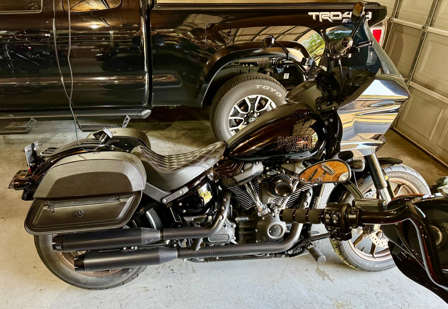 Customer photo review of 28L - Pantheon Medium Quick Mount Motorcycle Saddlebags For Harley Softail Low Rider ST FXLRST