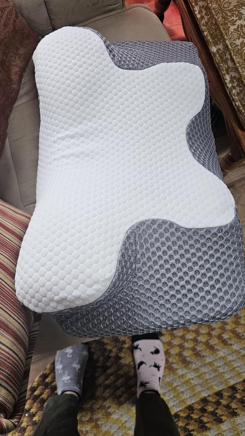 Customer photo review of Breeze® Cervical Pillow - Orthopaedic Contour Shaped Memory Foam | Cooling