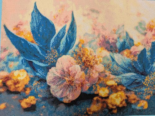 Customer photo review of 5D Diamond Painting AB Blaue Blumen