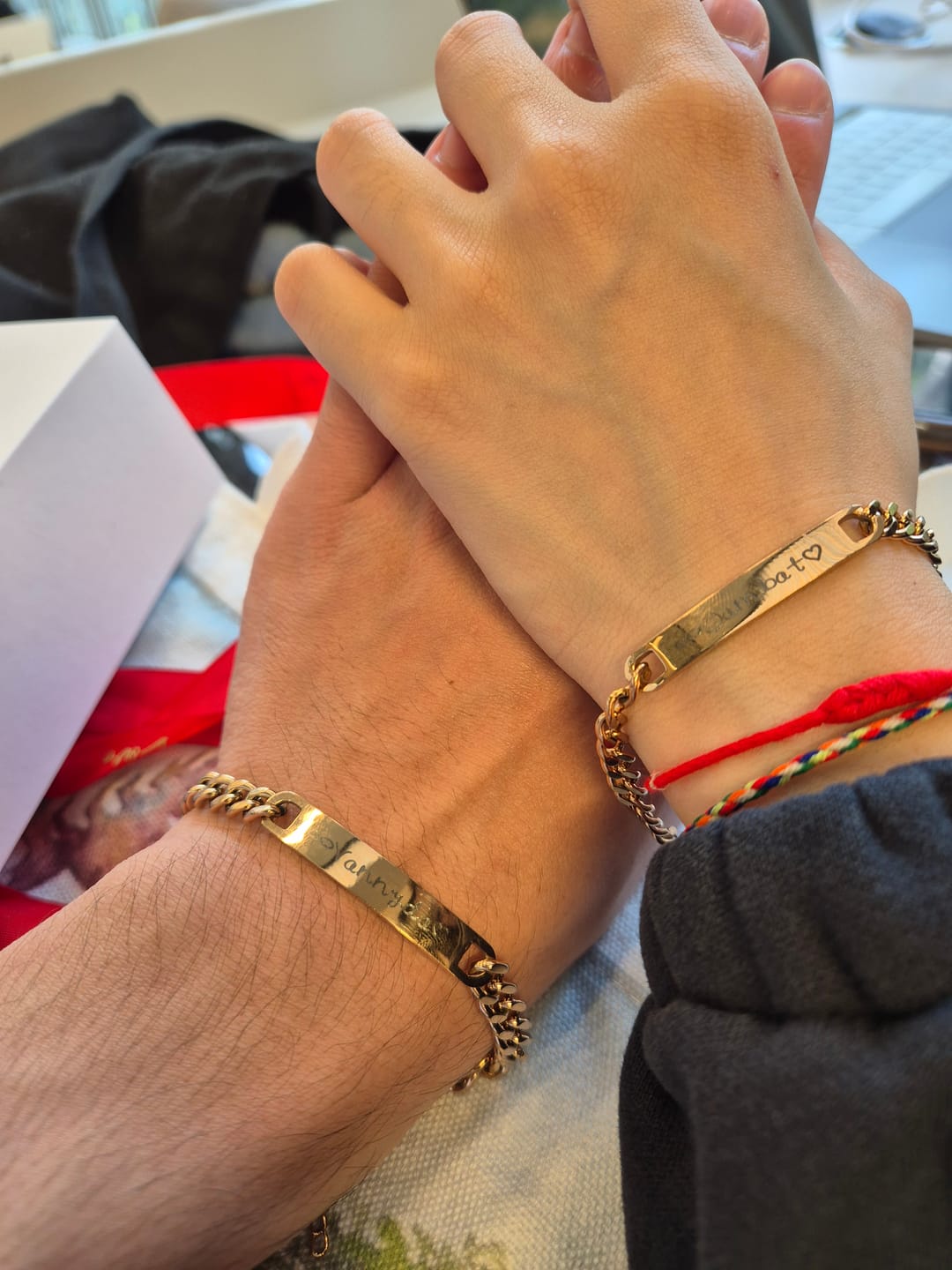 Customer photo review of Engraved Bracelet Set - W/ Eternal Rose Box