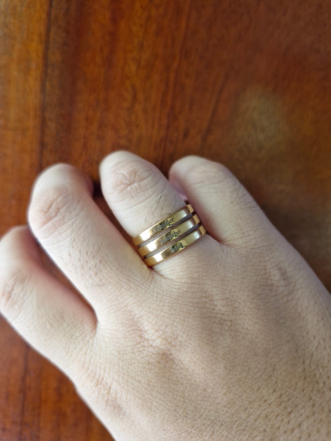 Customer photo review of Printave™ Personalized 3 Layers Ring