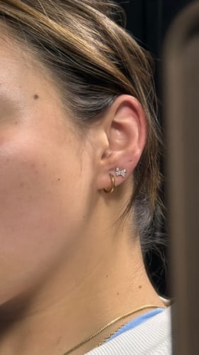 Customer photo review of Icy Butterfly Flatback Stud