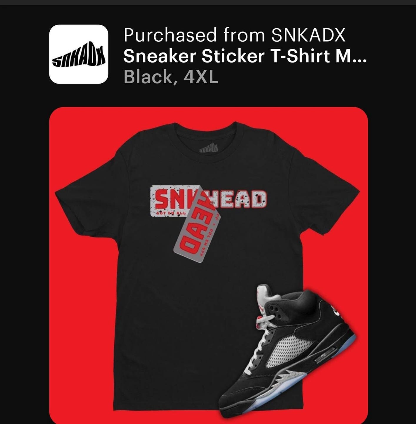 Customer photo review of Girls Love Sneakers Too T-Shirt Matching Jordan 5 Black Metallic Reimagined