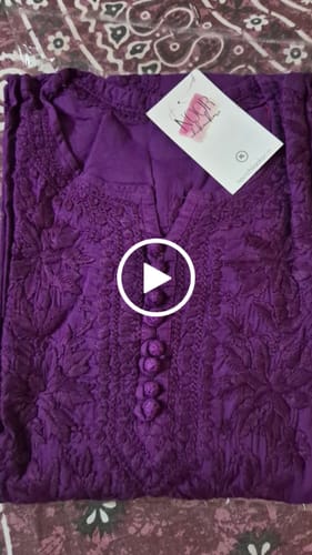 Customer video review of Aayat Deep Purple Cotton Kurta