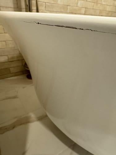 Customer photo review of Floor Crack Repair - Tub and Shower Repair Kit