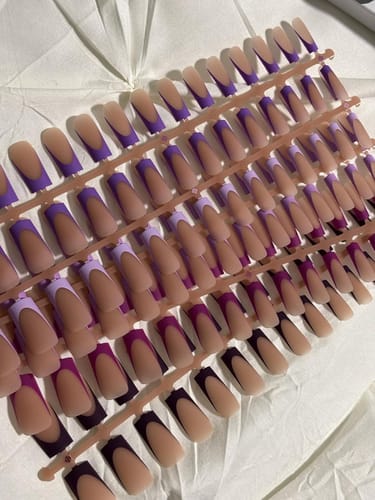 Customer photo review of XCOATTIPS® Purple Pastel French Kit - Long Square