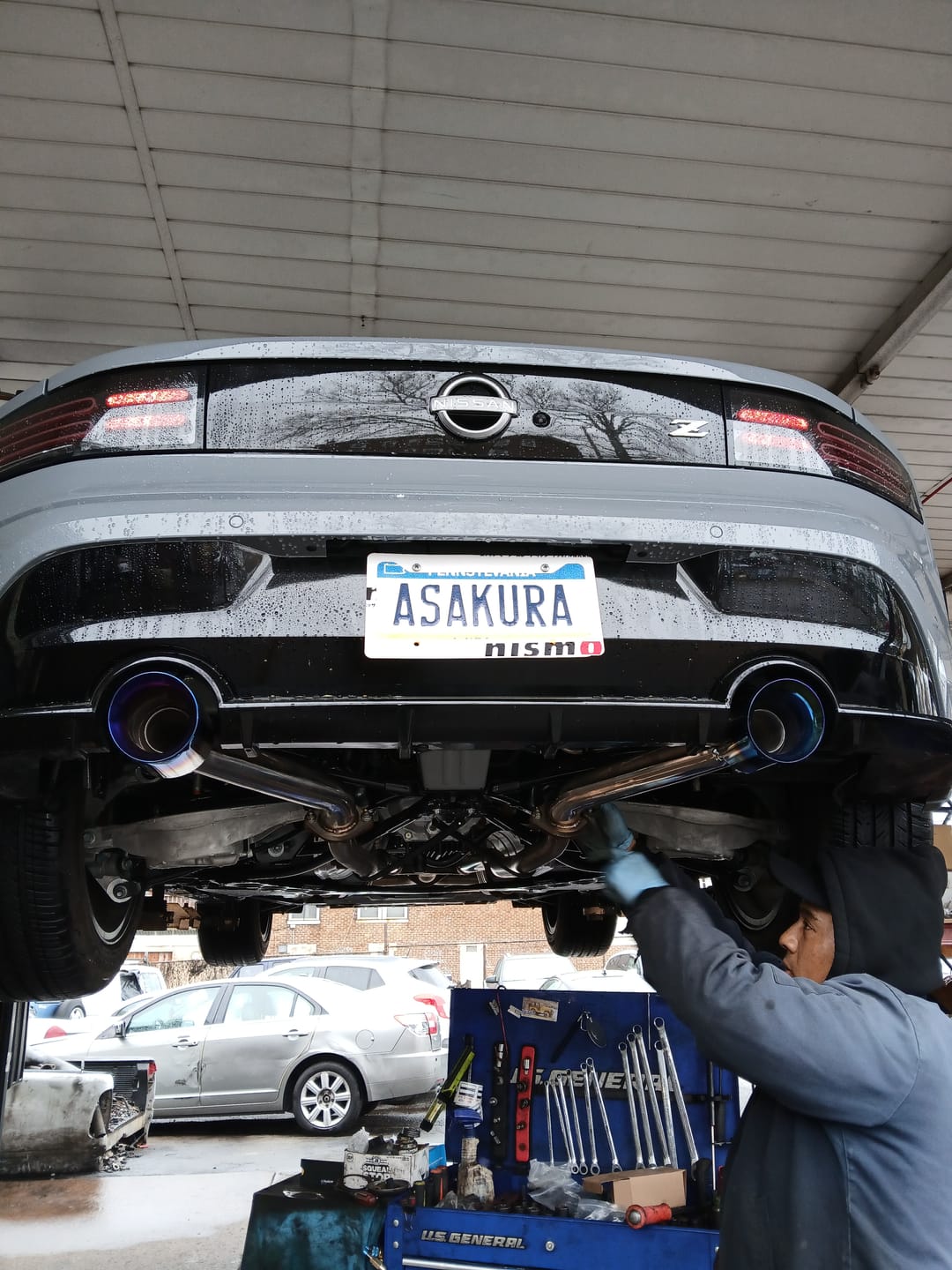Customer photo review of 2023-Present Nissan 400Z RZ34 Stainless Steel Muffler Delete Axle Back Dual Tips Exhaust