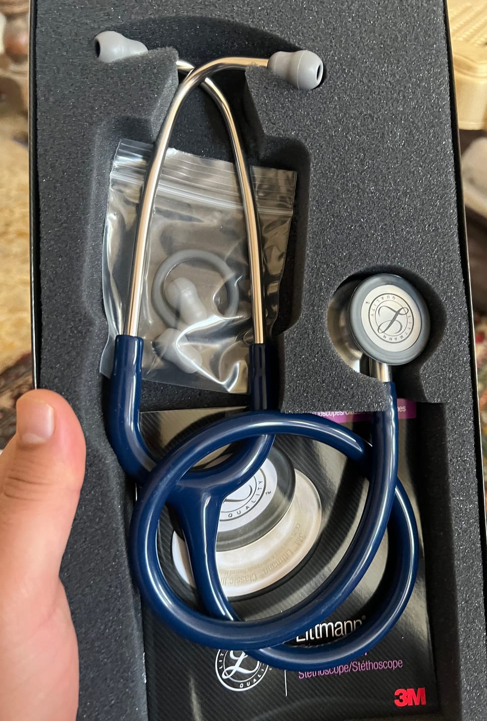 Customer photo review of Littmann Classic III Monitoring Stethoscope: Navy Blue 5622