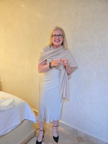 undefined review of PRE-ORDER | Sabrina Sleeveless Satin Dress | Light Beige image 1 out of 4