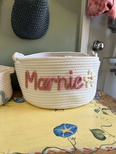 Customer photo review of Baby Knits™ Personalized Knitted Basket