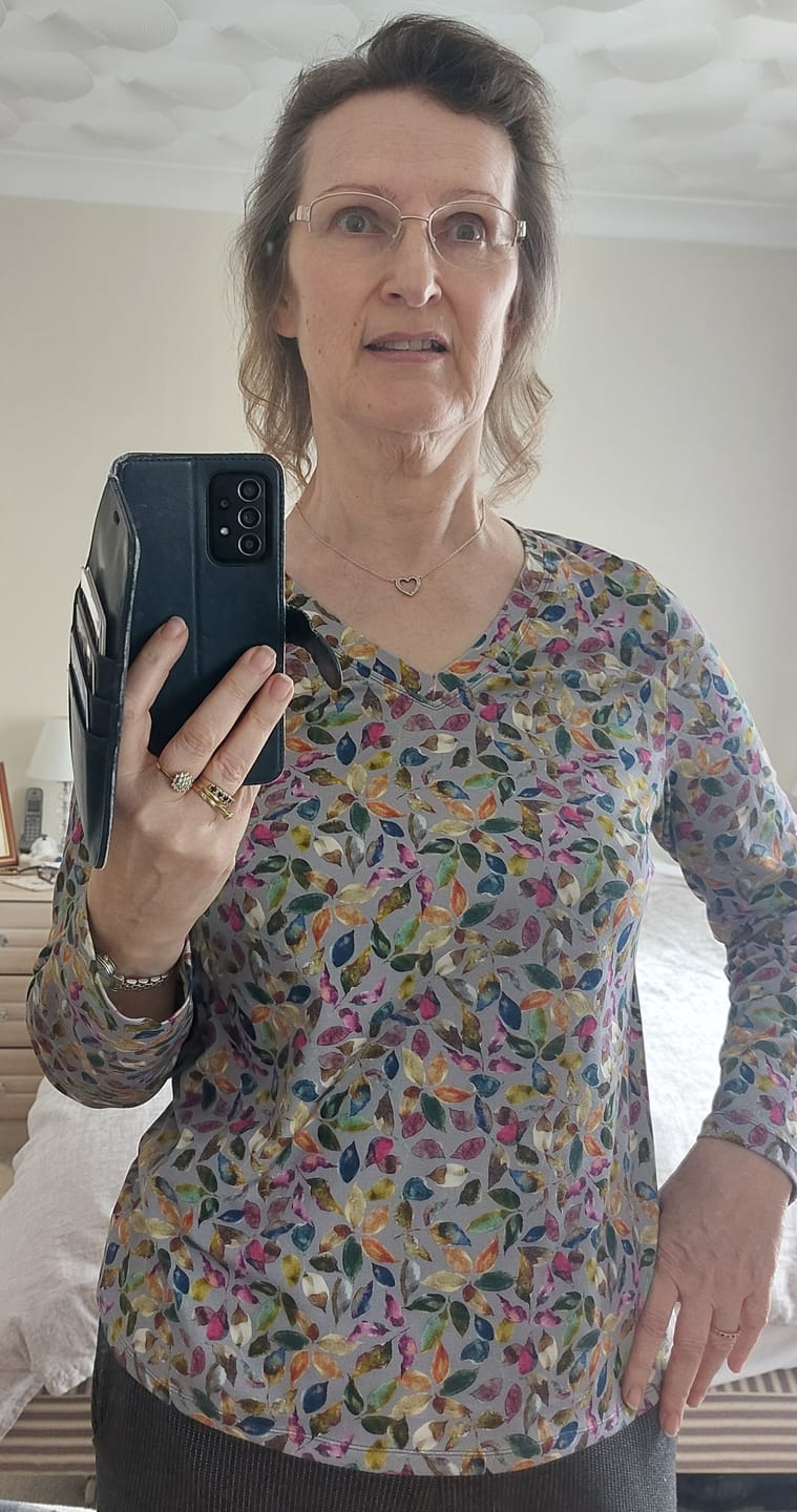Customer photo review of Chroma Leaves Cotton Jersey Fabric