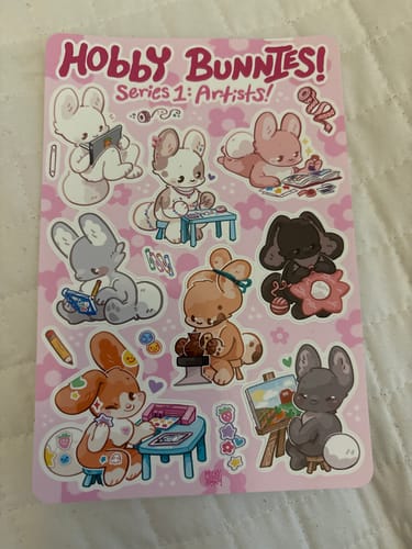 Customer photo review of Hobby Bunnies Series 1 Sticker Sheet